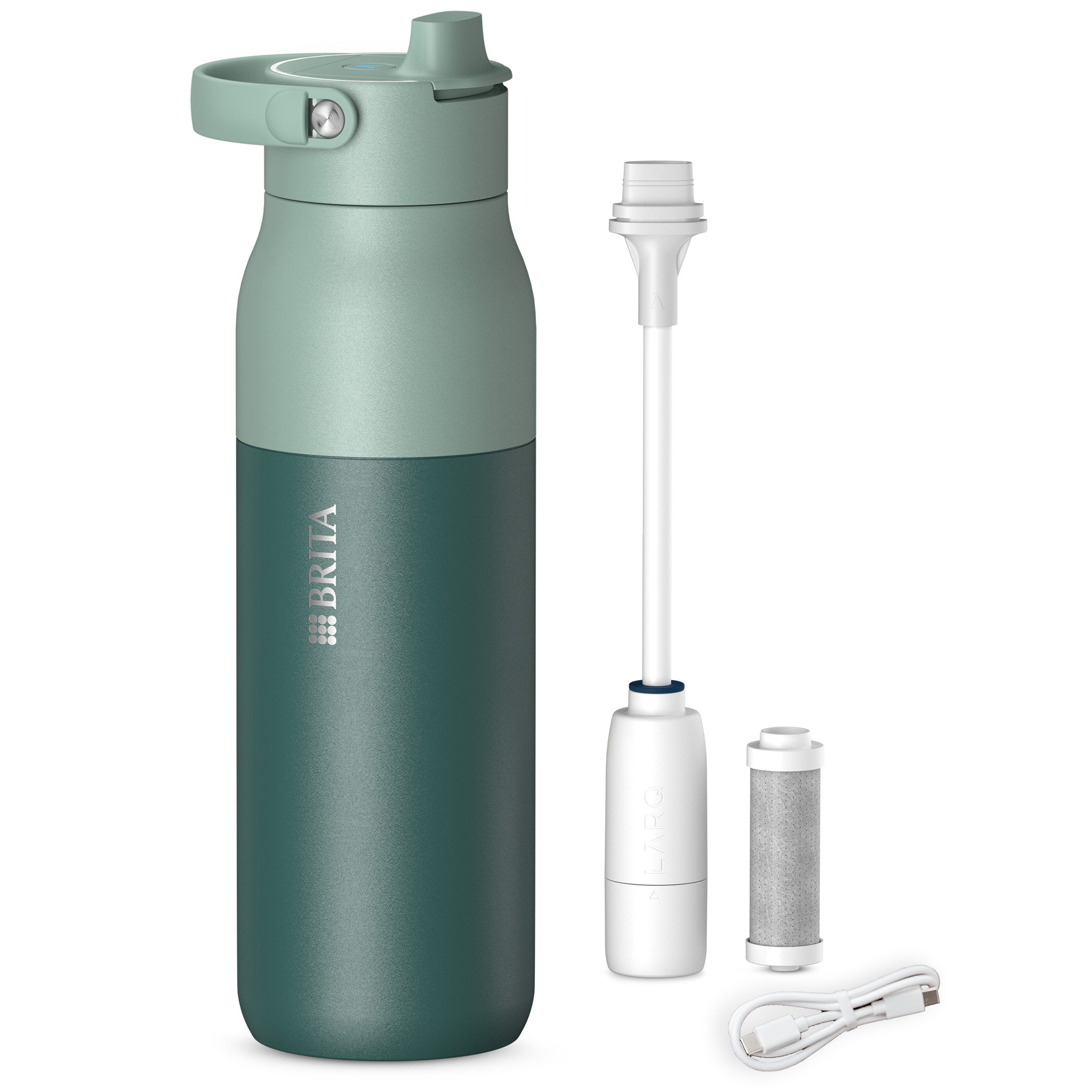 BRITA Trinkflasche BRITA LARQ iQ Digitale Filter Trinkflasche (1000 ml), inkl. Hydration Tracking (App), Aktivkohle Wasserfilter & UV-C