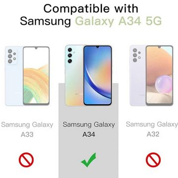 SmartUP Smartphone-Hülle Hülle + 2X Schutzglas für Samsung Galaxy A34 5G Panzerfolie Case 9H, Rundumschutz, Displayschutz