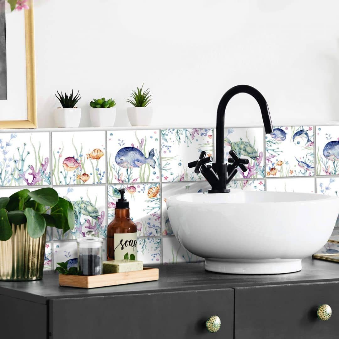 K&L Wall Art Fliesenaufkleber Fliesenaufkleber Set selbstklebend Kvilis Del günstig online kaufen