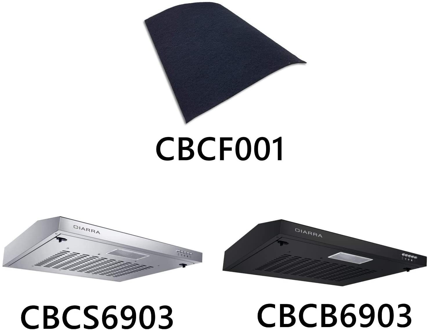 CIARRA Aktivkohlefilter CBCF001, Zubehör für CBCS6903 CBCB6903, Original 1 Stk.
