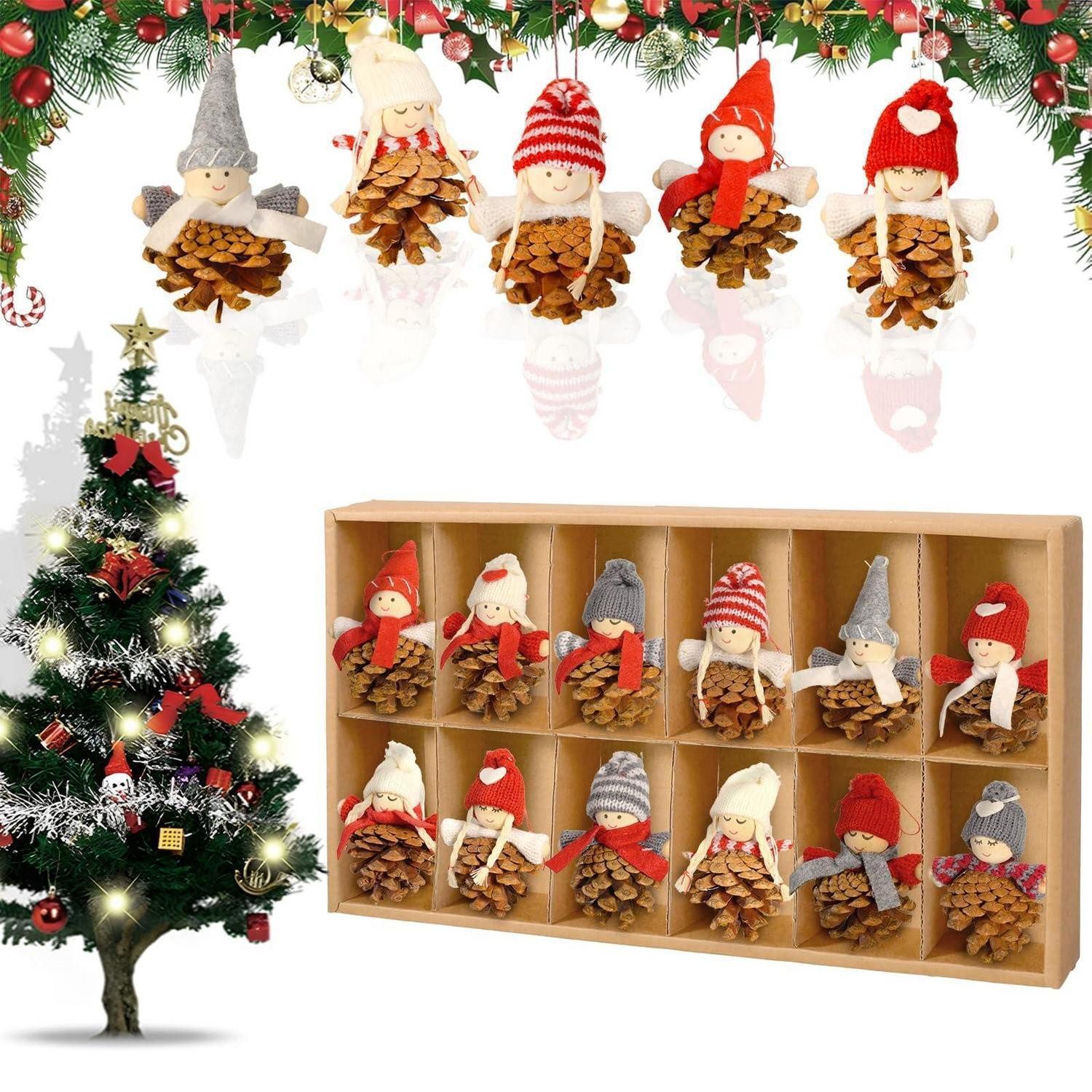 LuxusKollektion Christbaumschmuck 12x Engel Anhänger Weihnachten