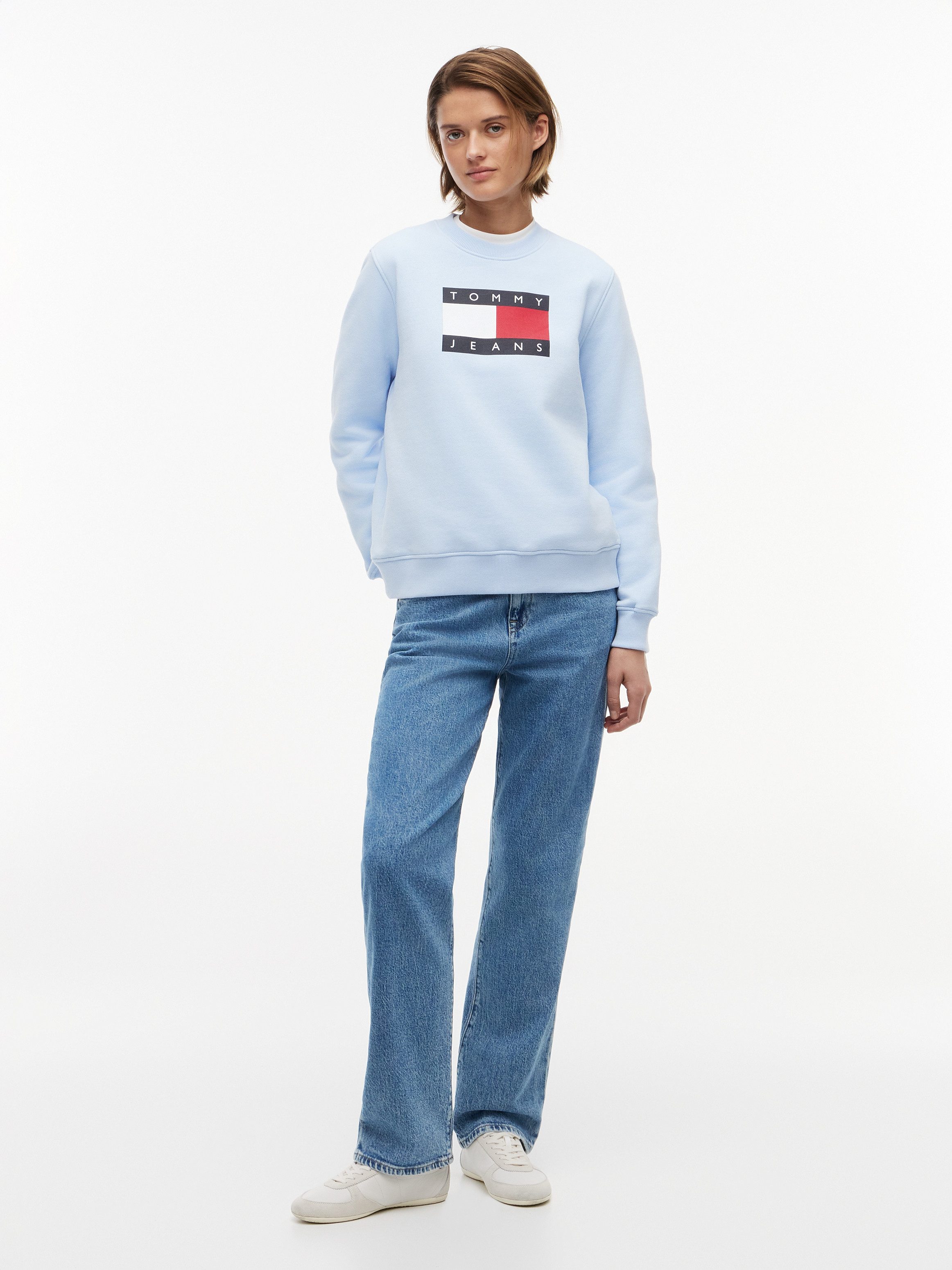 Tommy Jeans Sweatshirt TJW REG TJ FLAG CREW Baumwolle, Logodruck – Bild 4 von 5