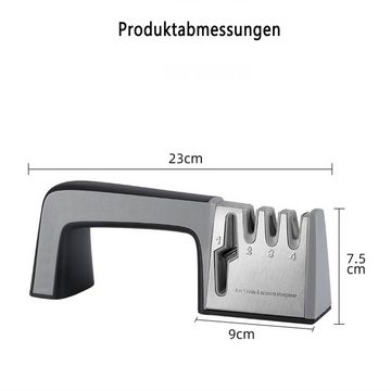 KÜLER Messerschärfer 4-in-1-Messerschärfer,Manuelle Messerschleifer,mit Scherenschleifer, Messerschärfer für Polieren, Messer und Scheren hong