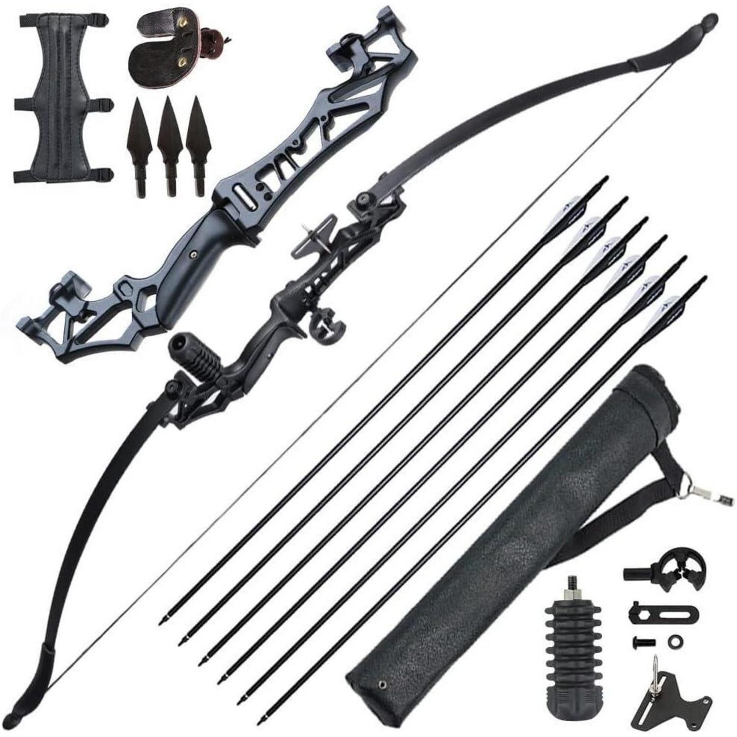 LuxusKollektion Recurvebogen Recurvebogen Set 55 Zoll 40 lbs Zubehör Rechtshänder