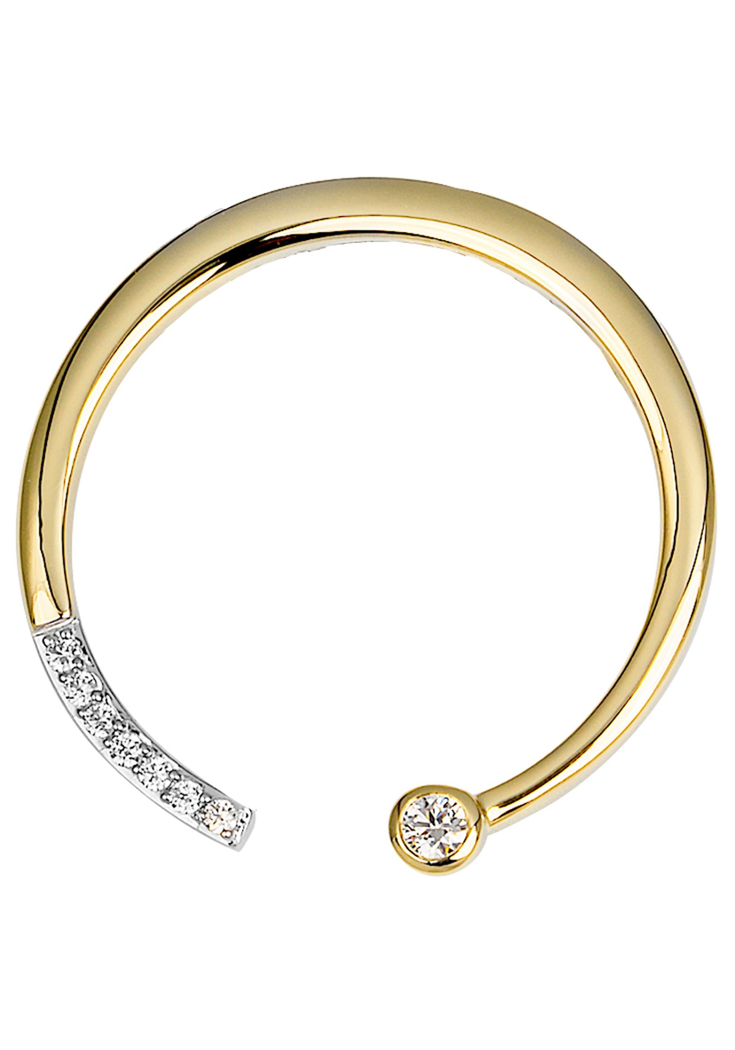 JOBO Kettenanhänger, 585 Gold mit 8 Dia...