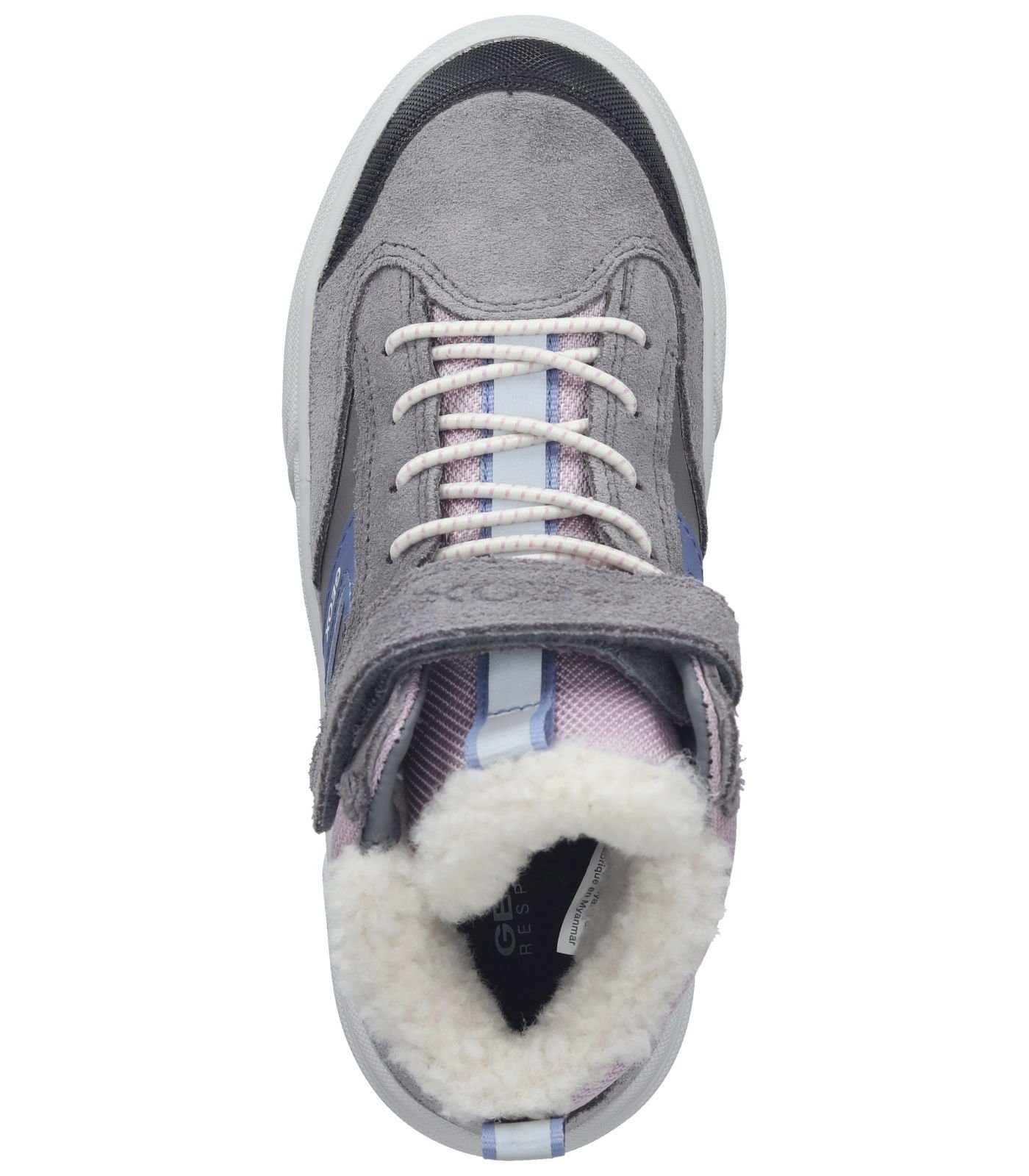Leder/Textil Geox Grau Sneaker Sneaker Pink