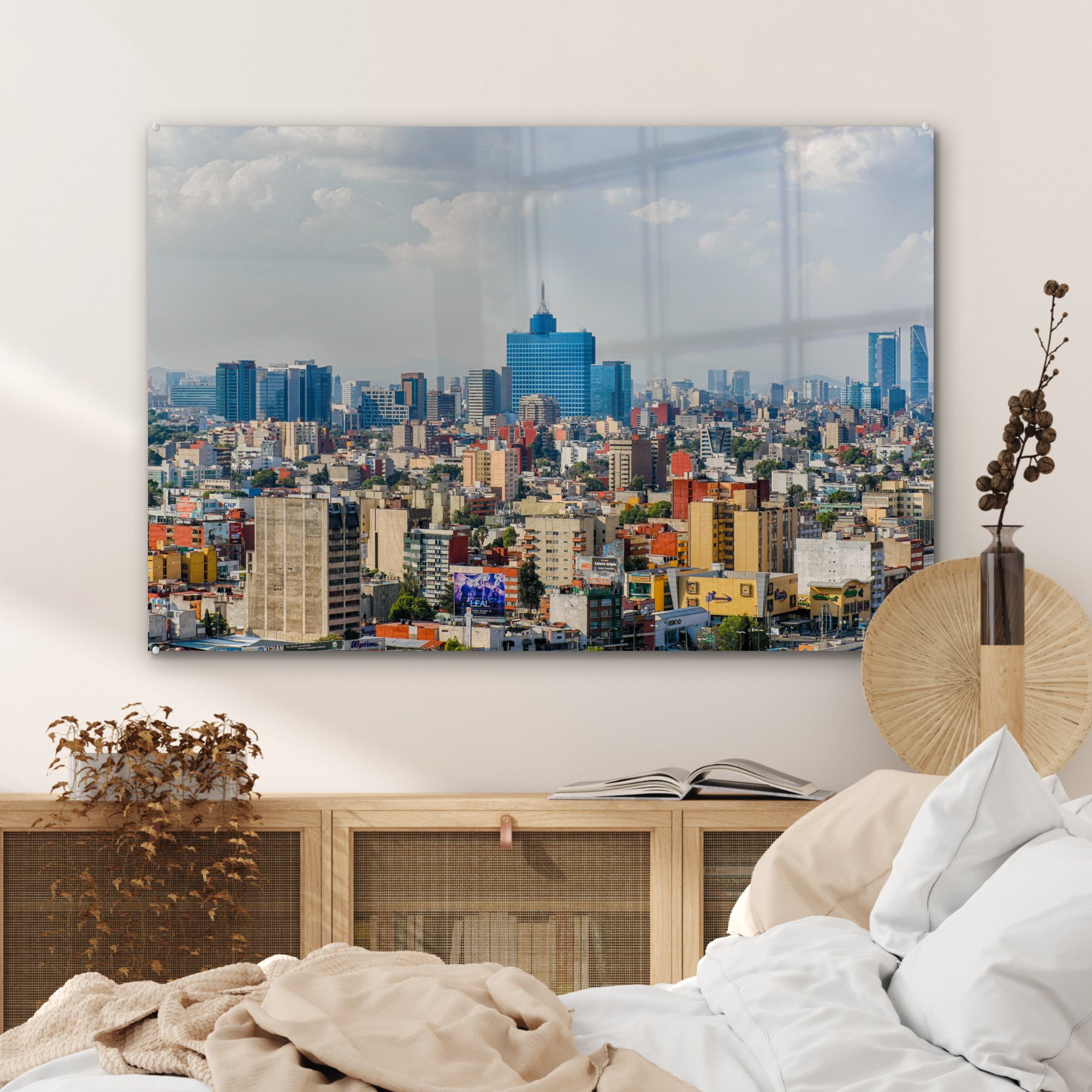 Acrylglasbilder Schlafzimmer Wohnzimmer St), (1 Amerika, - Acrylglasbild - & Mexiko MuchoWow Skyline
