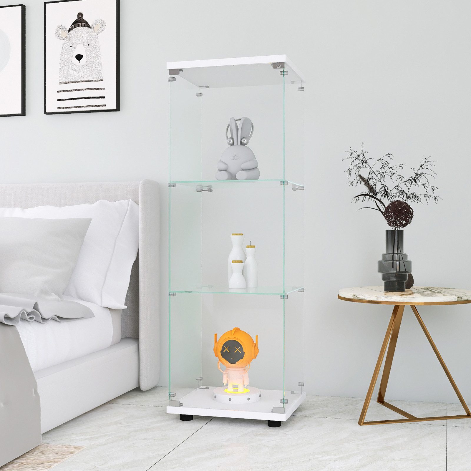 FUROKOY Glasvitrine Glas Standvitrinen, Drei/Zweifach-Vitrine aus günstig online kaufen