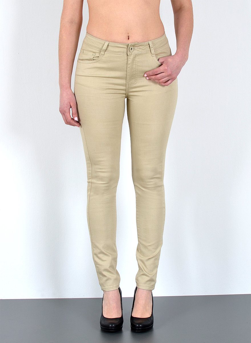 ESRA Stoffhose Damen High Waist Skinny Hose Stoffhose Stretch H520 Damen St günstig online kaufen