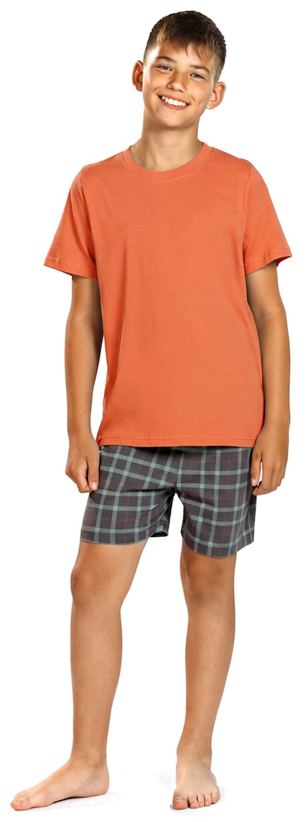 Comte Schlafanzug Comte Kids (Set, 2 tlg., 2-teilig) Jungen Pyjama Shorty Kurzarm Baumwolle Karomuster