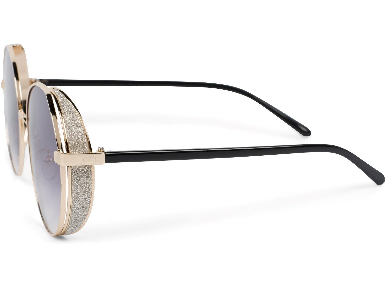 styleBREAKER Sonnenbrille Runde Sonnenbrille mit Glitzer Side Shield (1-St) Gradient