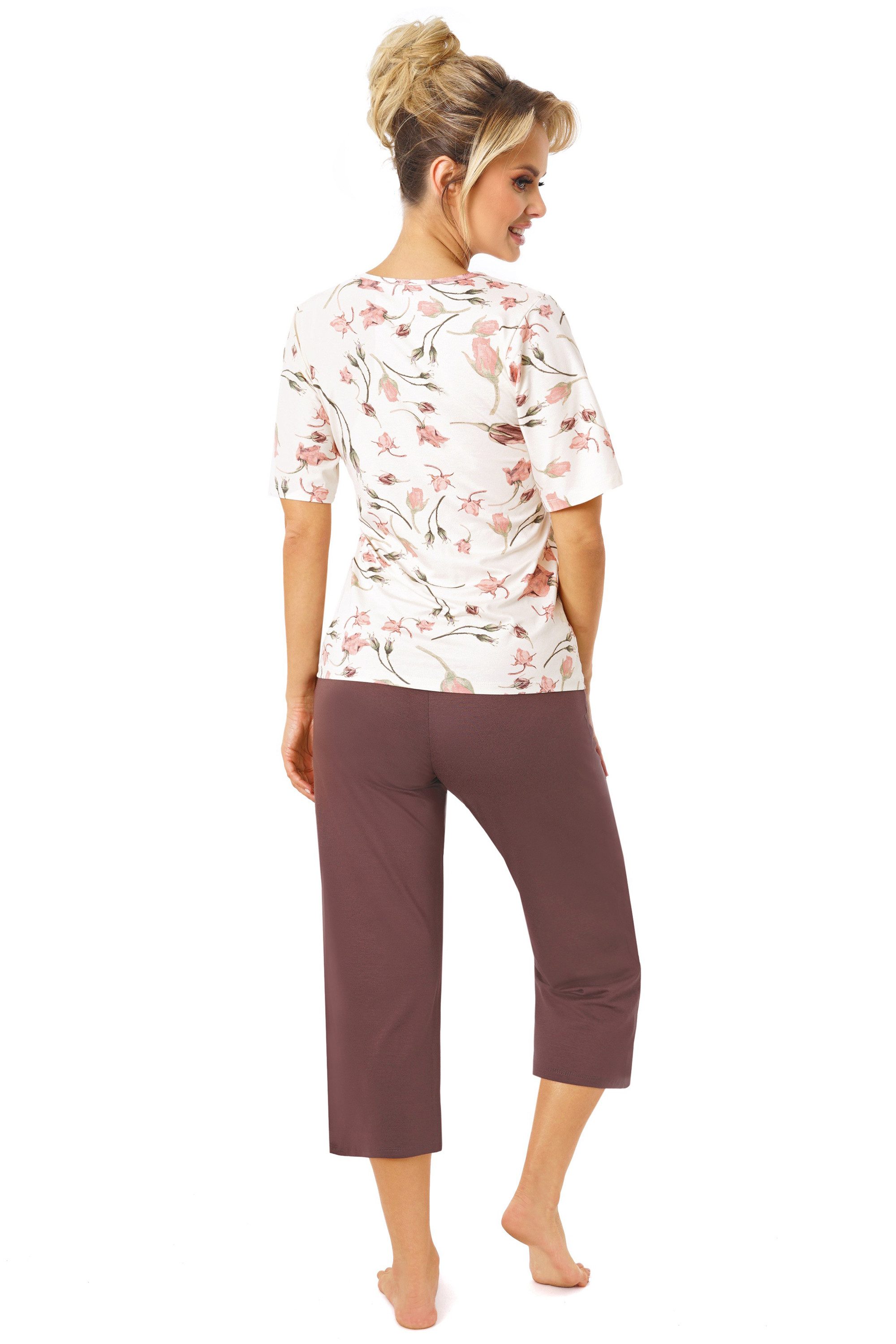 Donna Schlafanzug Amaris (Set, 2 tlg., 2-teilig) Damen Capri-Pyjama 2-teili günstig online kaufen