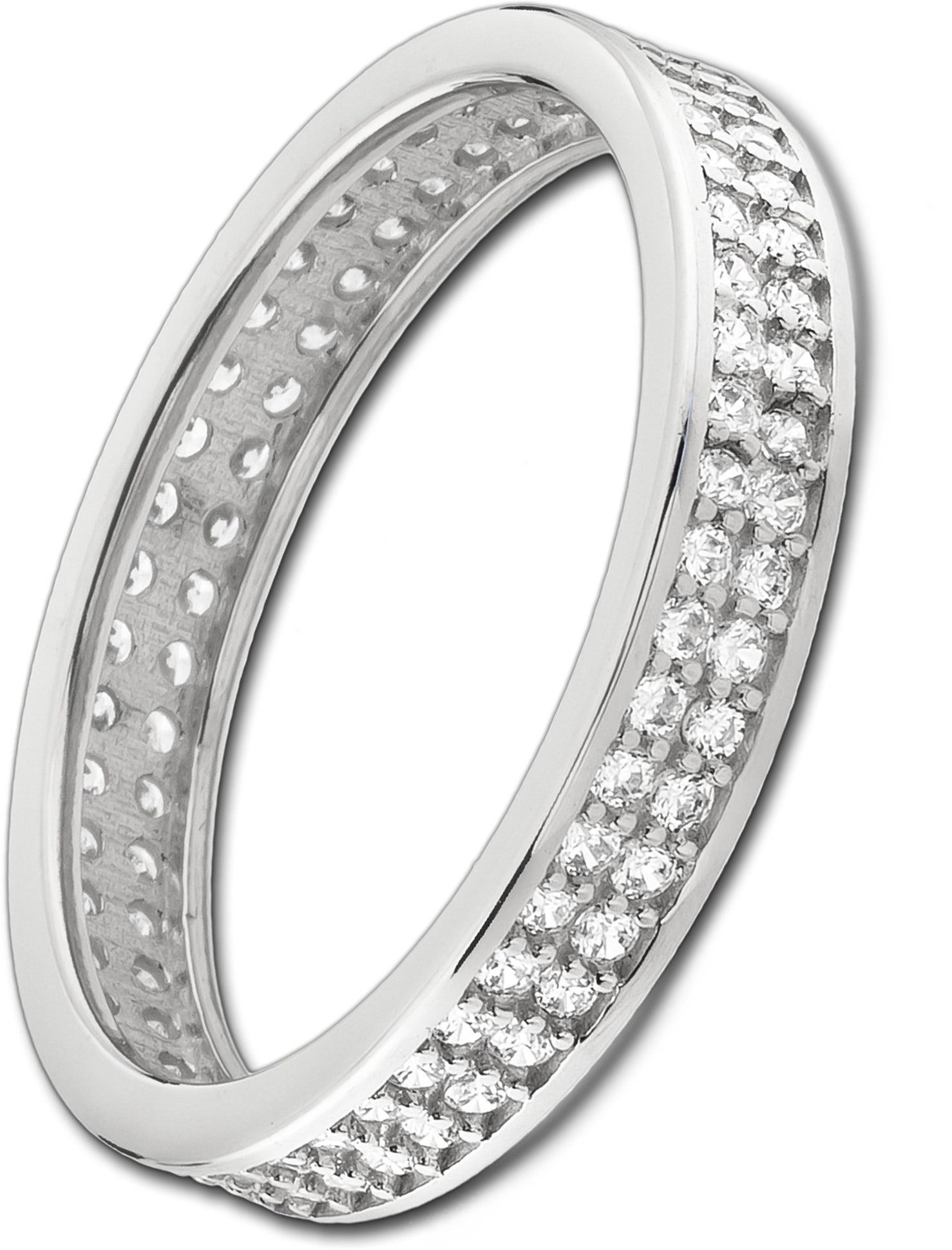 Balia Goldring Balia Damen Ring Zirkonia zweireihig, Fingerring Größe 60 (19,1), 333 Weißgold - 8 Karat (2-reihig Zirkonia)