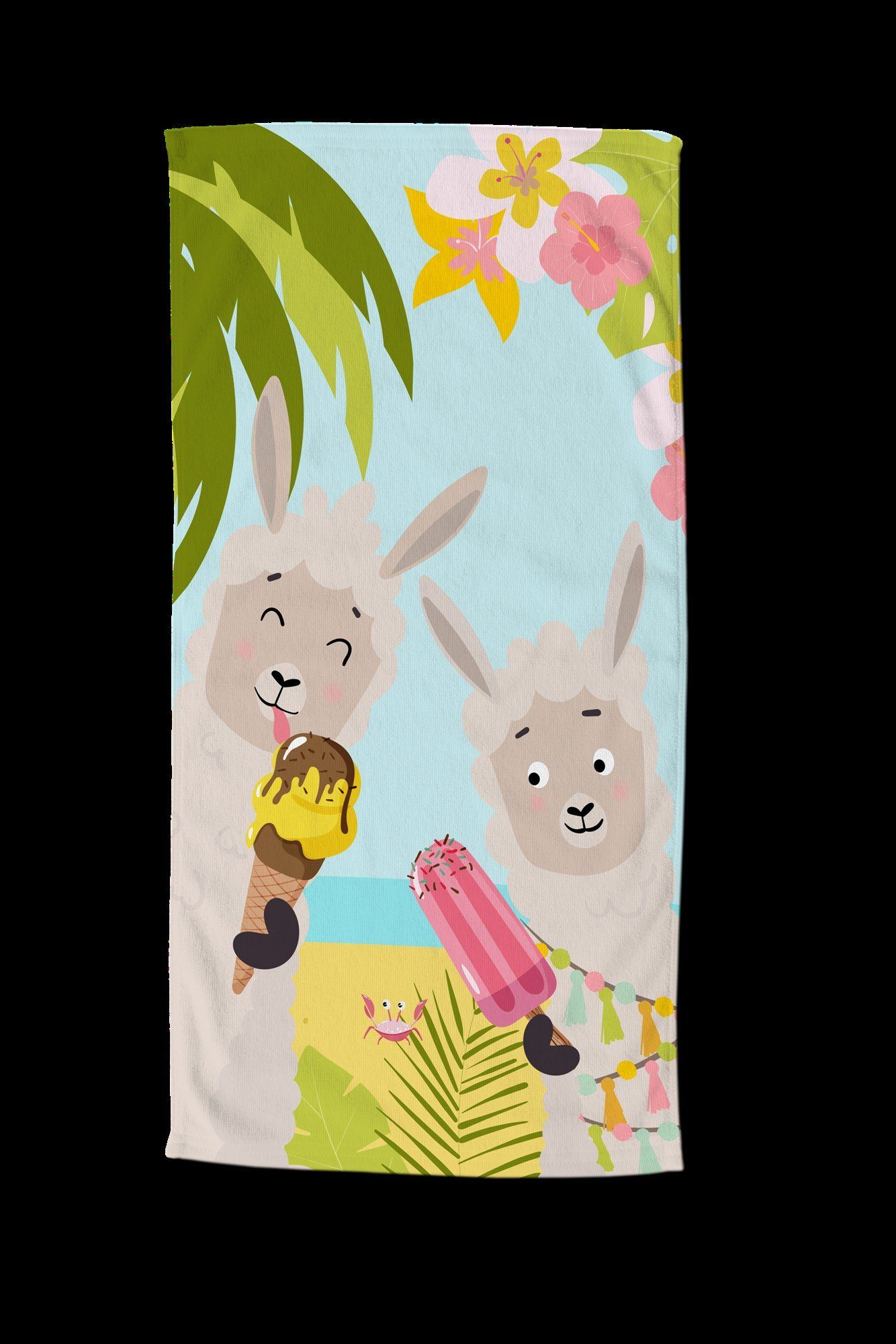 good morning Strandtuch HAPPY LAMAS, Microfaser (1-St), Tiere