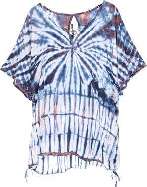 Guru-Shop Longbluse Batiktunika mit Bändern, Maxitunika,.. alternative Bekleidung