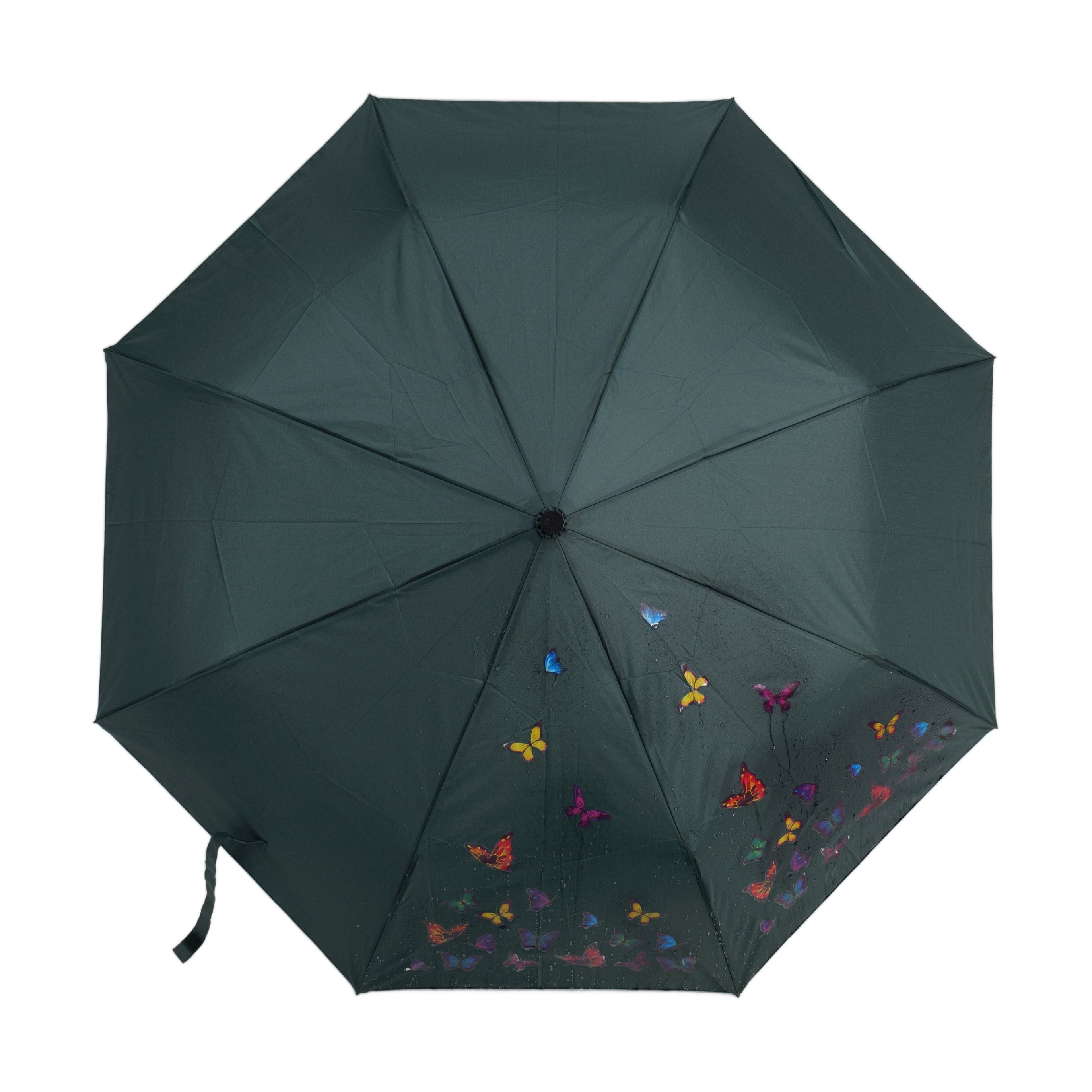 Susino Taschenregenschirm mit farbwechselnde Schmetterlingsmotive ø100cm