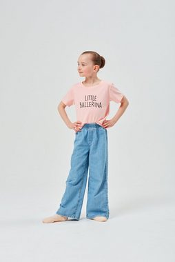tanzmuster T-Shirt T-Shirt aus 100 % Baumwolle mit Little Ballerina Print Shirt mit Ballett Motiv für Mädchen