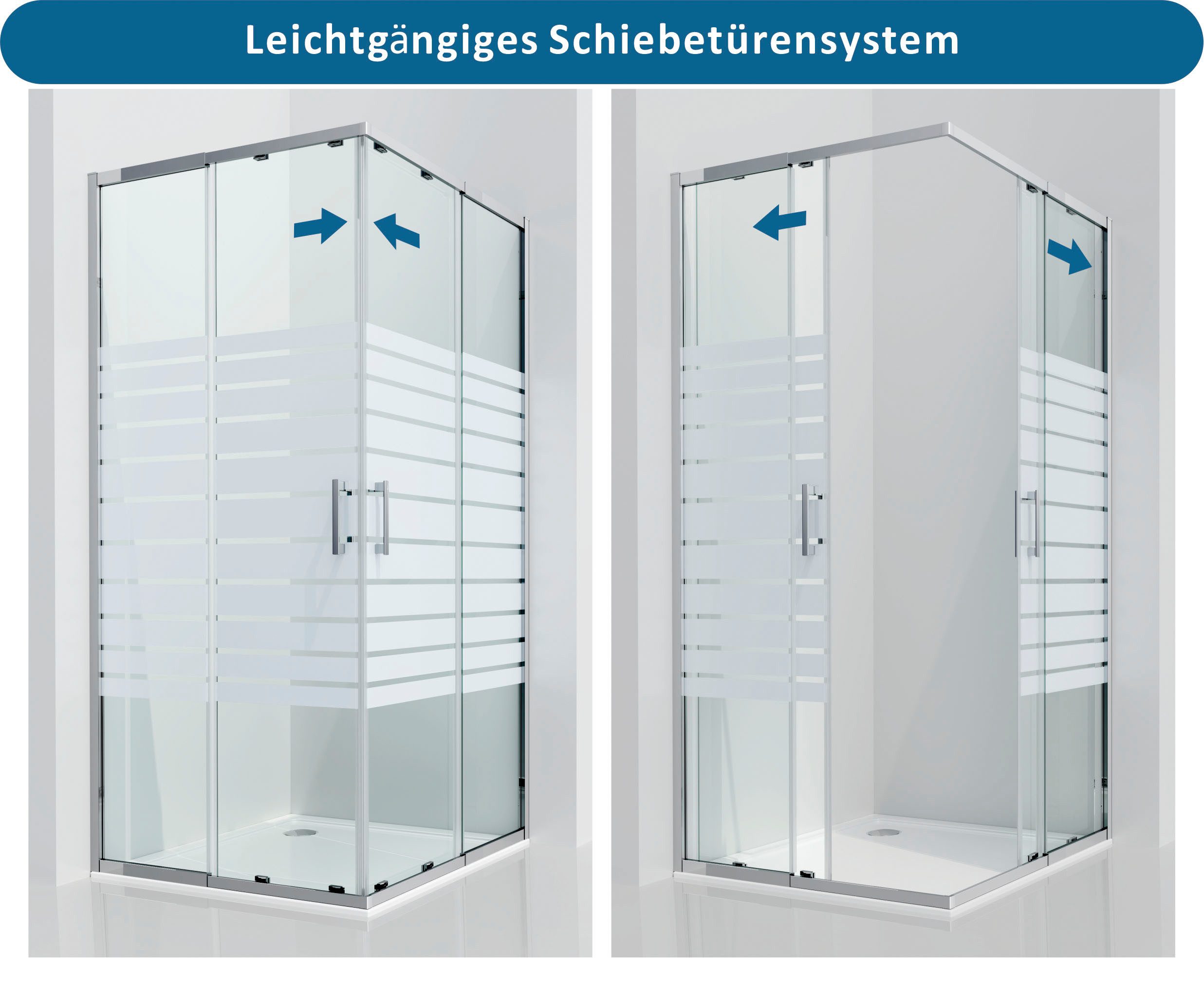 welltime Eckdusche Trento Slimline, BxT: 90x90 cm, Sicherheitsglas, Eckdusche mit Profil in schmalem Design
