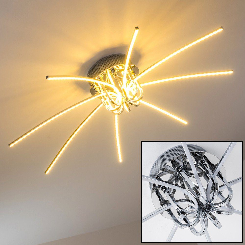 hofstein Deckenleuchte »Chieuti« einer Sonne 1900 Kelvin, geschwungene Metall, 3000 Lichtleisten Lumen, stilisierten chrom, 8 Deckenlampe