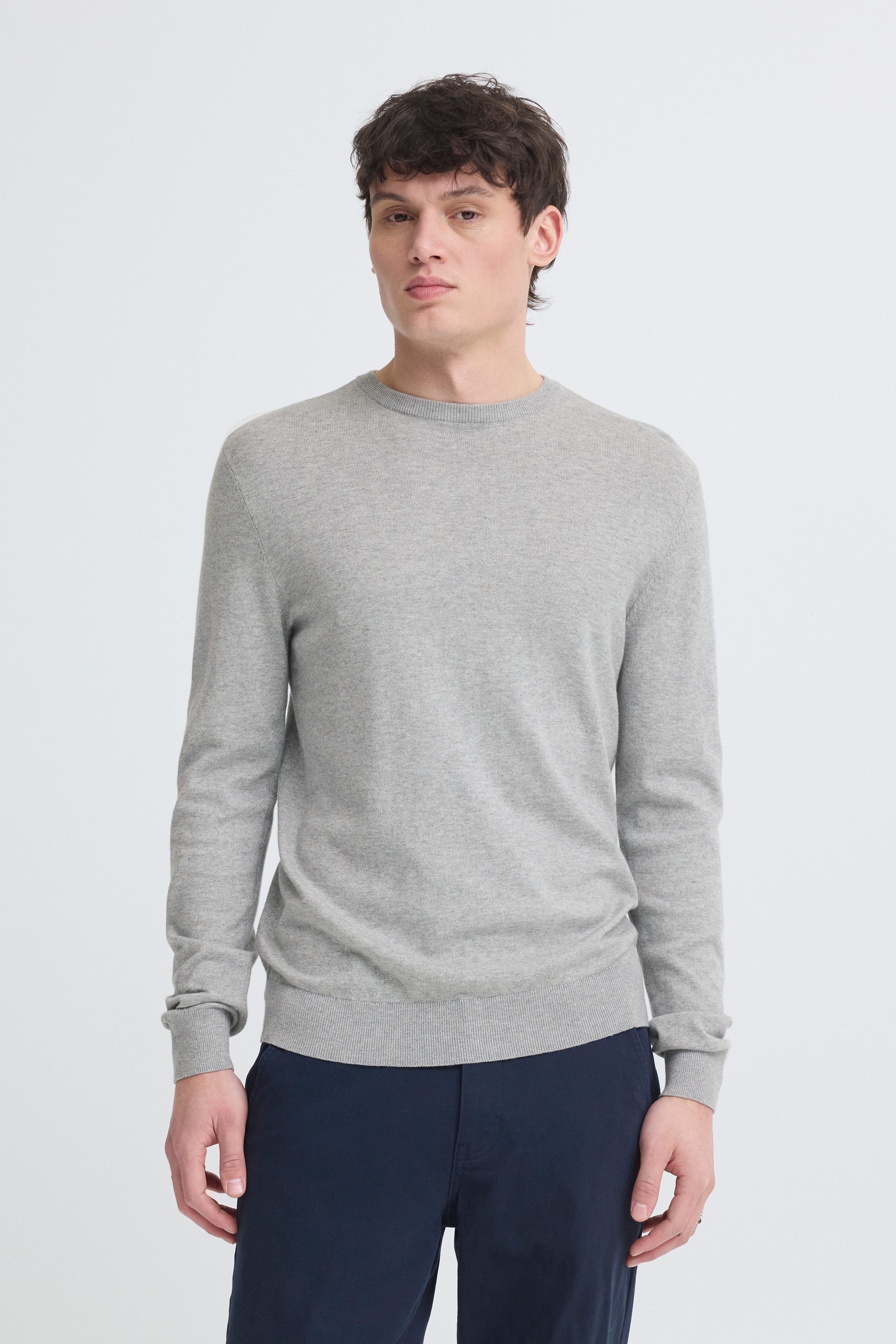 Blend Rundhalspullover BHBAGGE CREW KNIT Baumwollmischung, regular fit