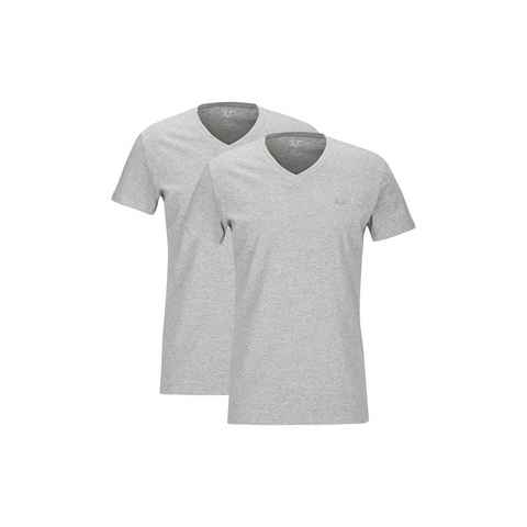 19V69 Italia by Versace T-Shirt Unterziehshirt Unterhemd mit Kurzarm V-Ausschnitt für Herren mit einem kleinem Ton-in-Ton Logo auf der Brust