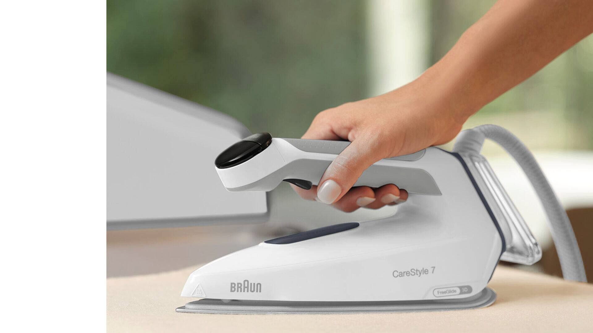 Braun Dampfbügelstation CareStyle 7 IS 7262 GY - 7,5 bar, 510 g Dampfstoß, 2,0 l Wassertank, 2000 ml Wassertank, 150 g Dampfmenge, EloxalPlus Bügelsohle, Ultimate FastClean Entkalkung
