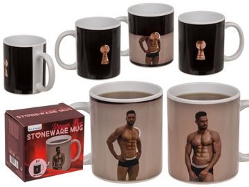 Haus und Deko Geschirr-Set Tasse 2er Set Becher Stripper Boy und Girl Zauber Effekt Keramik Kaffe (2-tlg), Keramik