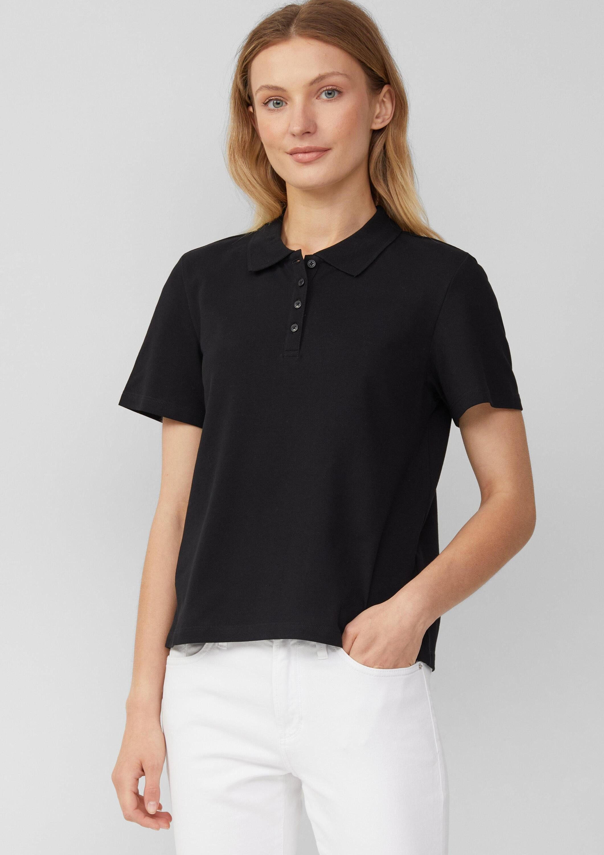 s.Oliver Kurzarmshirt Polo-Shirt Verkürztes Poloshirt aus günstig online kaufen
