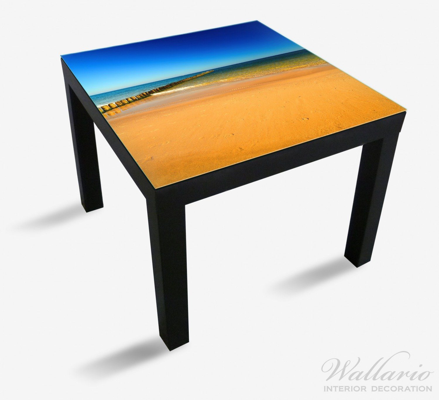 - Blaues in für St), geeignet Sandstrand Blauer (1 Ikea Tischplatte Himmel Lack - Tisch orange Wallario Meer