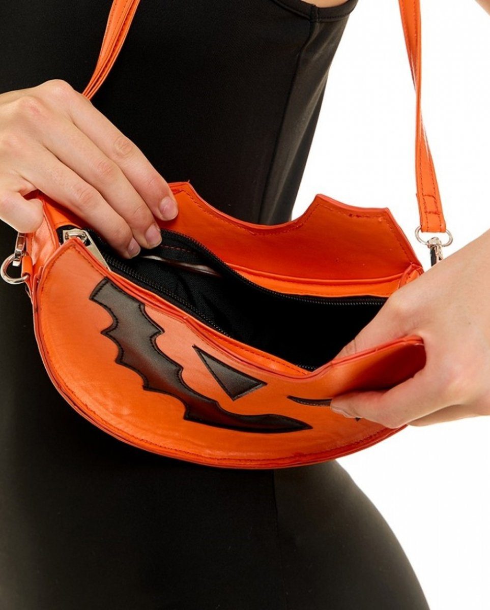 Horror-Shop Dekoobjekt Halloween Kürbis Handtasche als Kostümzubehör