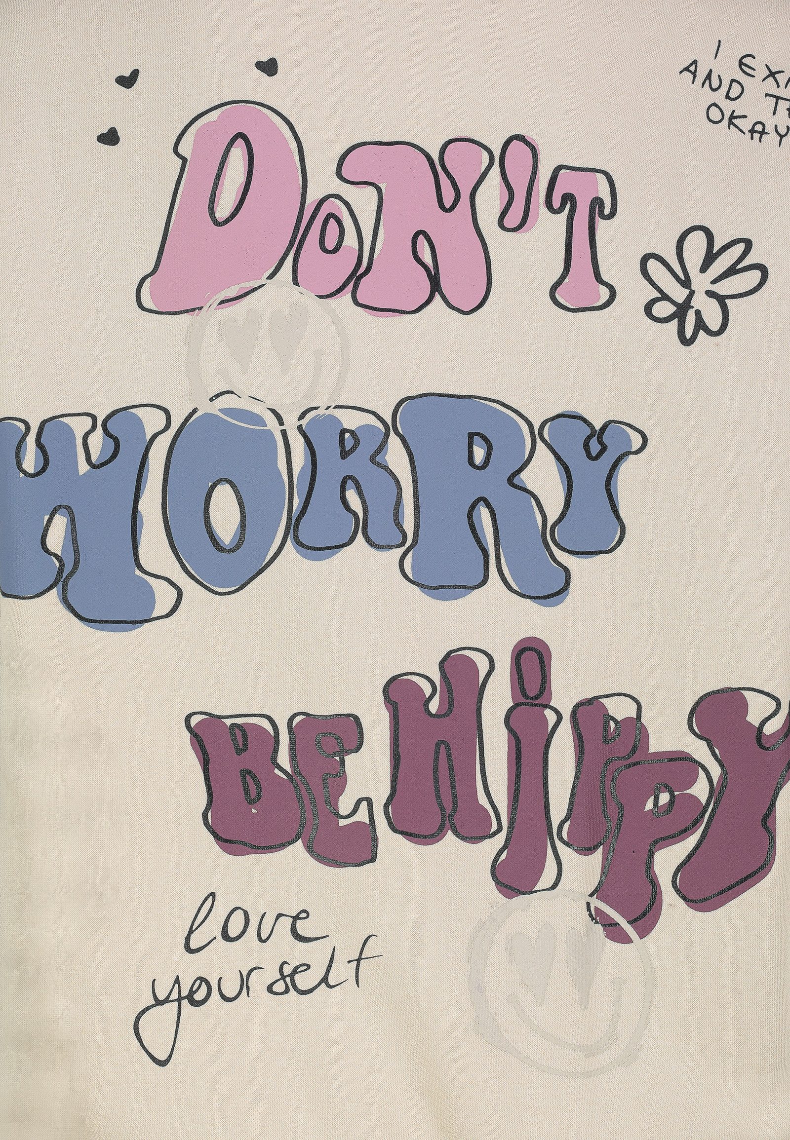 SUBLEVEL Hoodie Mit Kapuze und farbenfrohem Motivprint (1-tlg) Positive Vib günstig online kaufen