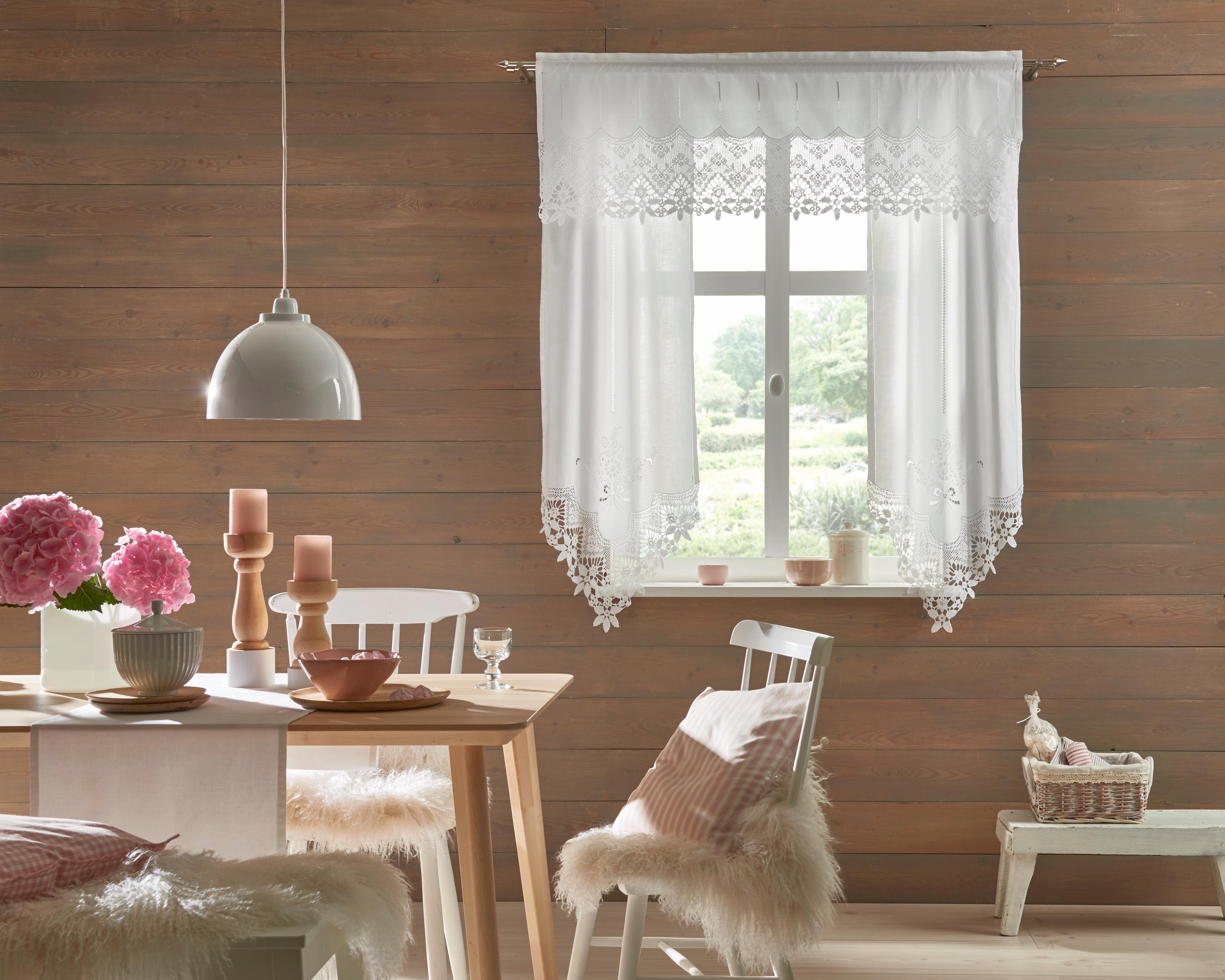 HOSSNER - ART OF HOME DECO Querbehang Staffelsee (1 St), Stangendurchzug, halbtransparent