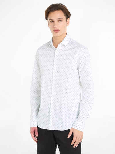 Calvin Klein Langarmhemd STRETCH COLLAR PRINT SLIM SHIRT