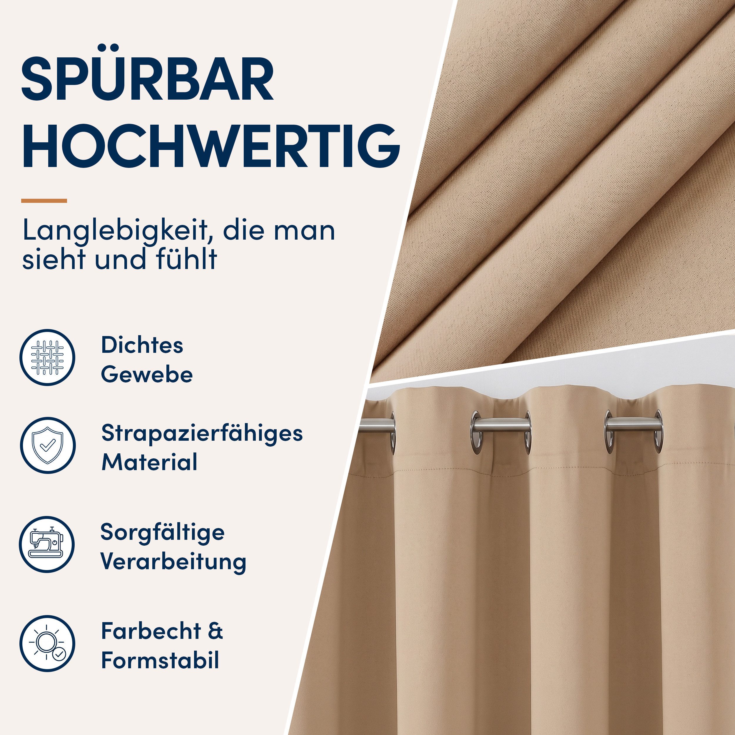 Stoffschmiede Gardine, Blickdicht, Raumverdunkler, Ösen