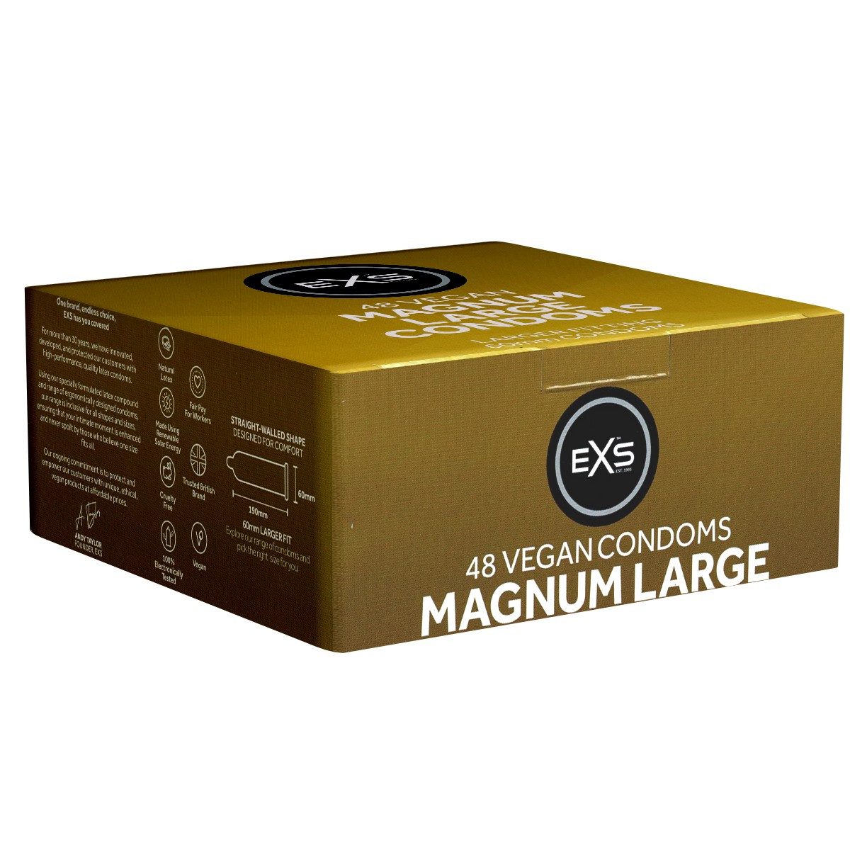 EXS XXL-Kondome Magnum - Large, XXL-Kondome für noch mehr Freiraum Packung mit, 48 St., mega große Kondome, Kondome für den großen Penis, ausreichend Platz mit 60mm Breite