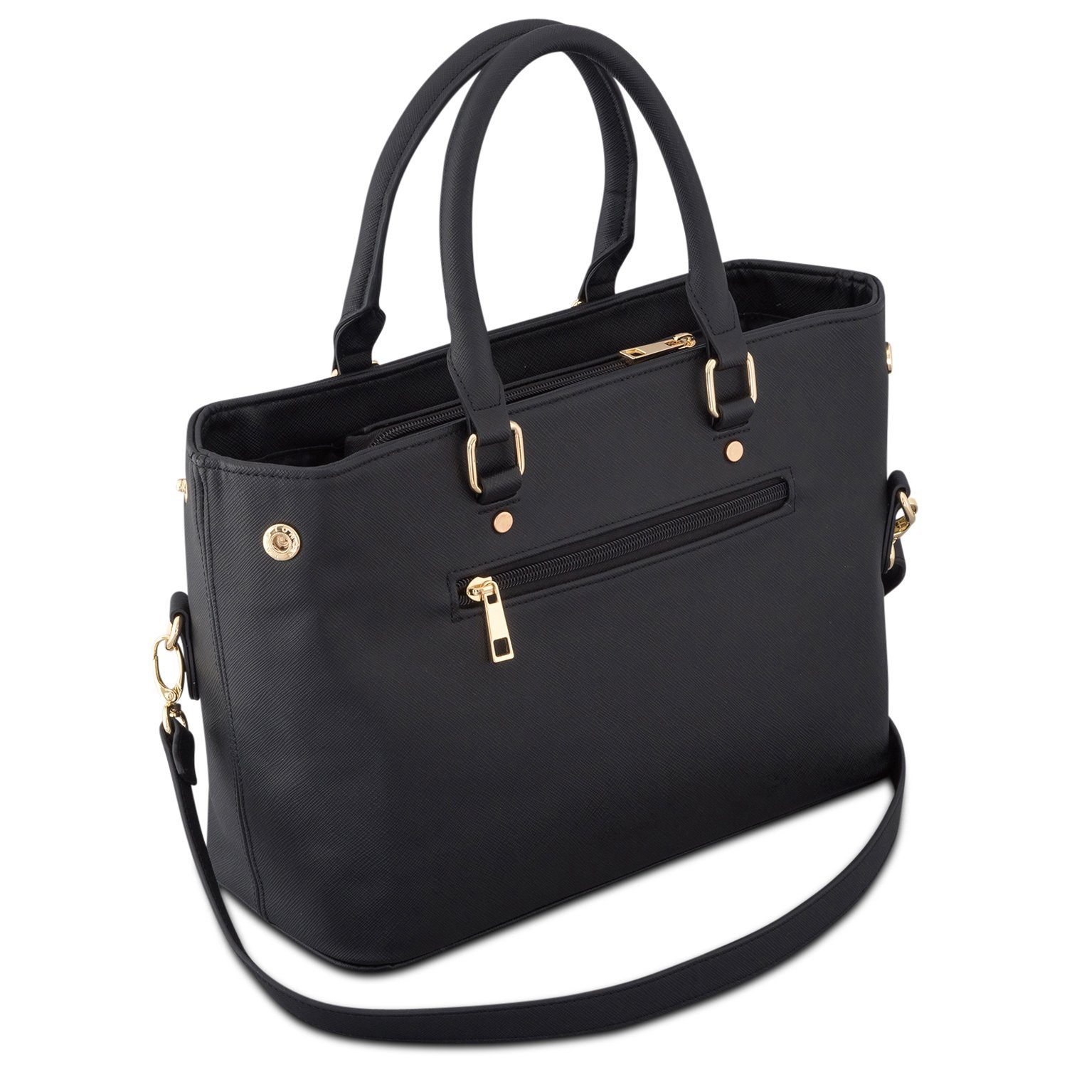 Expatrié Handtasche Julie Handtasche Damen, Shopper (2-tlg), Saffiano Optik