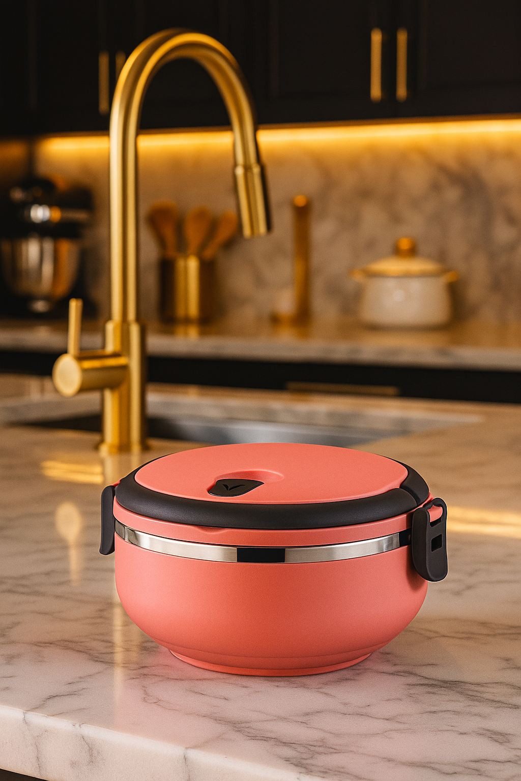 Hermia Concept Lunchbox Warm Box, 100 % rostfreiem Edelstahl, (Einzelbox / 2er Set / 3er Set, 1-tlg., 3-fach Set, 2-fach Set, 1-fach set), Lebensmittelecht, geschmacksneutral 100% rostfreier Edelstahl