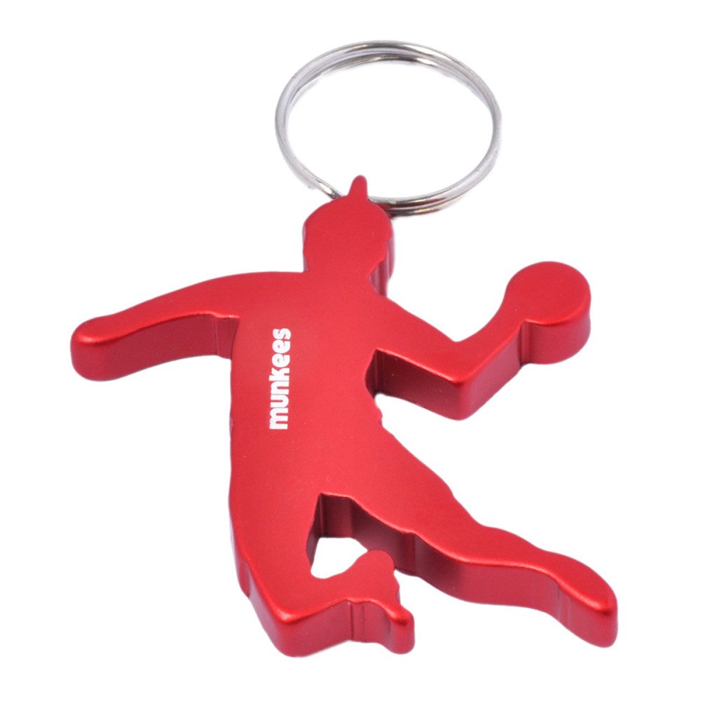 Munkees Flaschenöffner Handballer-Anhänger Schlüsselanhänger aus Aluminium (Packung, 1-tlg), ultraleicht, langlebig & mit integriertem Flaschenöffner