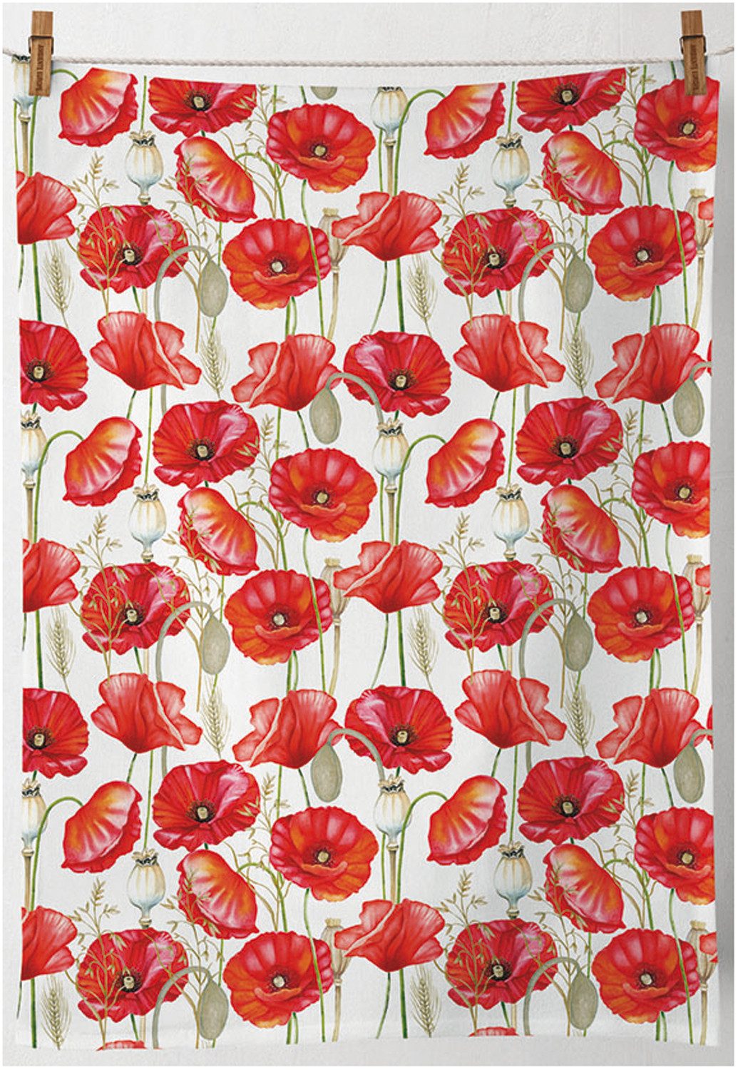 Ambiente® Geschirrtuch Poppy all over, (1-tlg., 1-teilig), Geschirrtücher ca.50x70cm Baumwolle