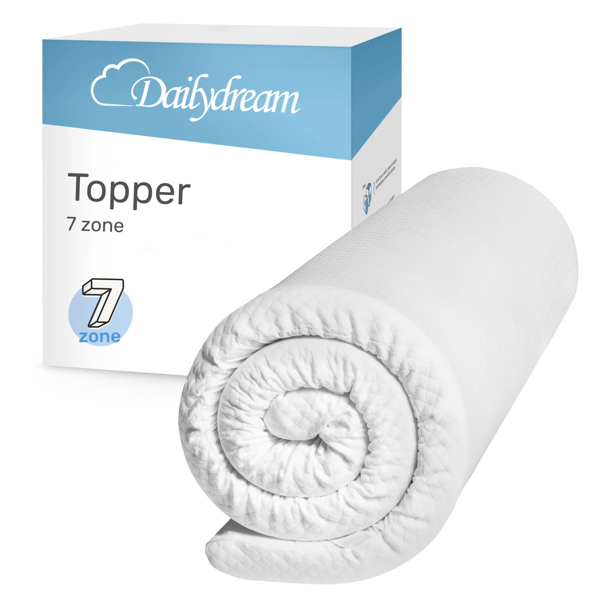 Dailydream, Topper Memory Foam, H3/4, Kaltschaum, mit 7-Zonen Kern schafft hohen Liegekomfort