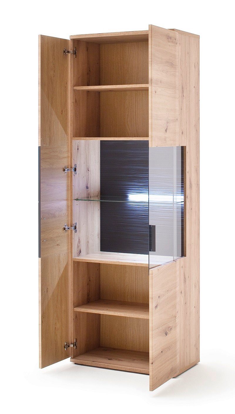 MCA furniture Wohnwand Wohnwand Anbauwand Cortona, Balkeneiche / anthrazit, 3-teilig, (3-St)