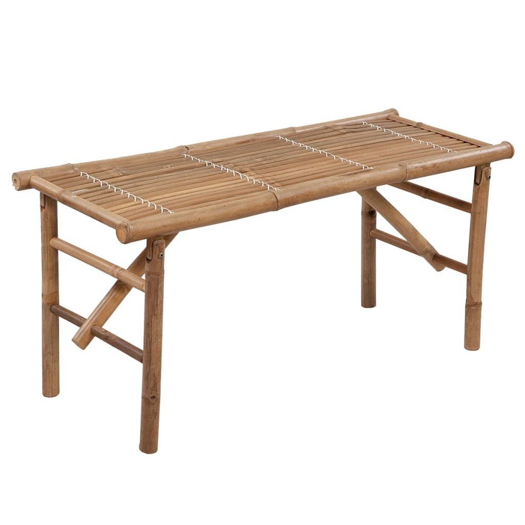 vidaXL Gartenbank Klappbare Gartenbank mit Auflage 118 cm Bambus (1-St)