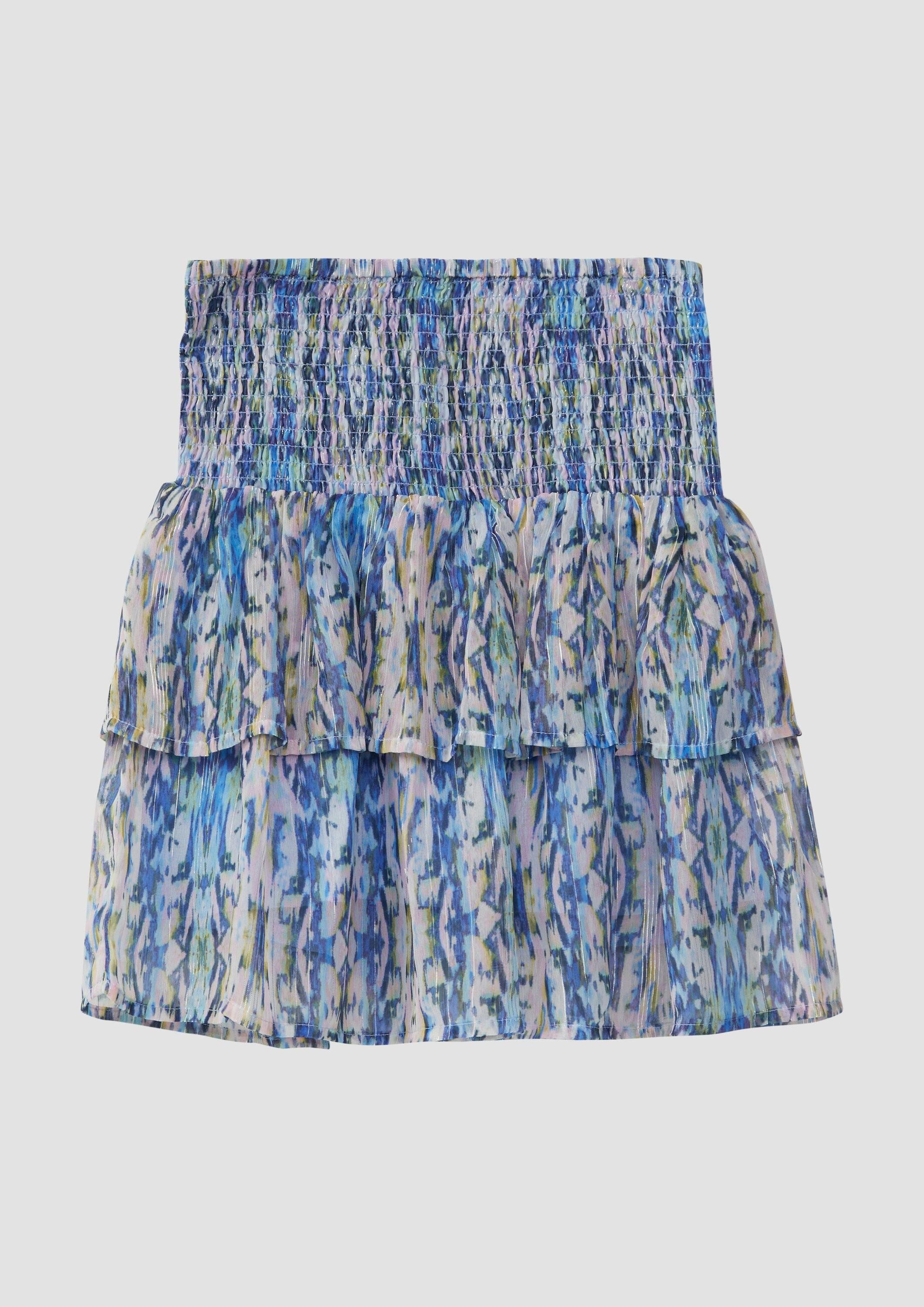 s.Oliver Minirock Rock Chiffon-Rock mit Glitzergarn und integrierter Hose