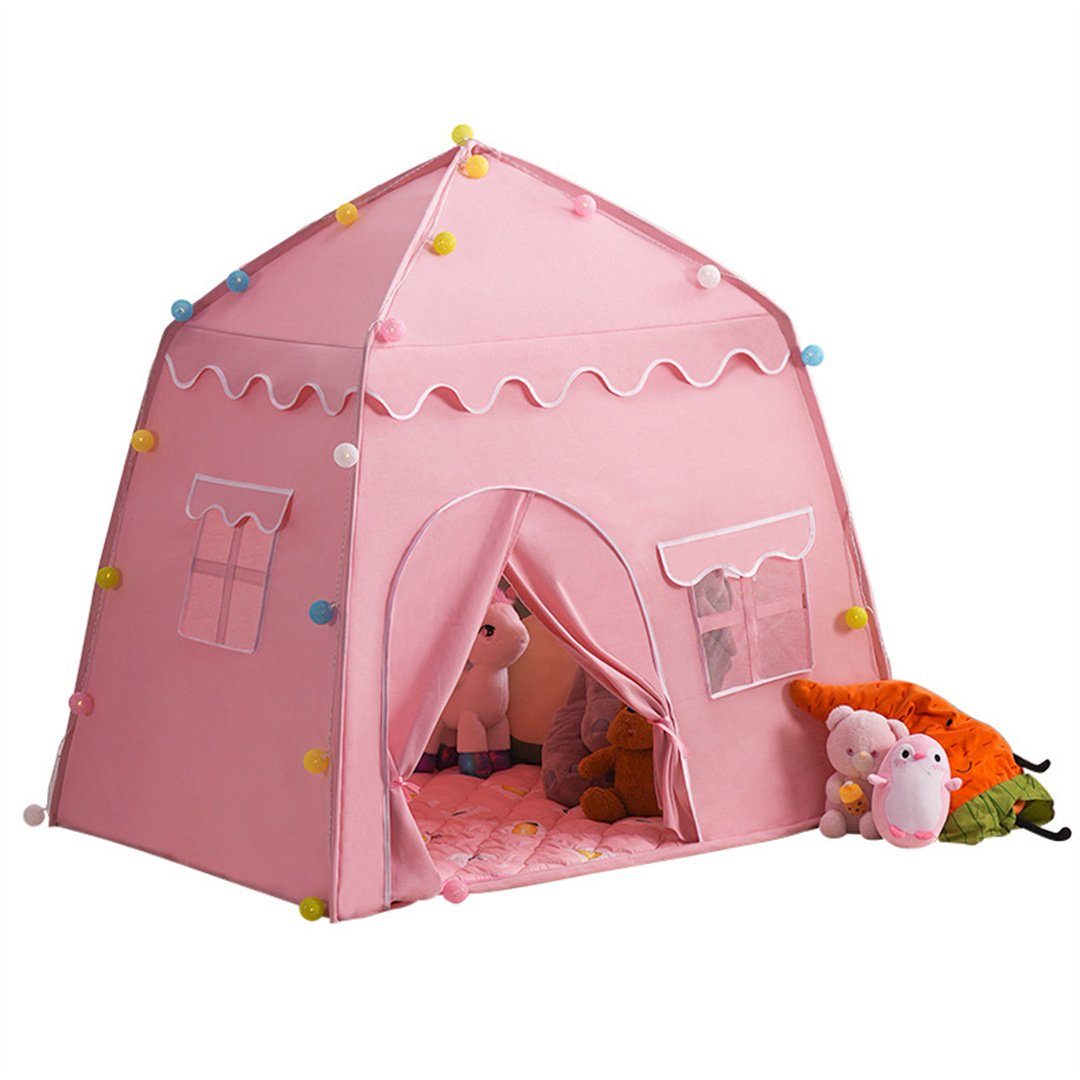 L.Ru UG Bettzelt Spielzelt tipi zelt für kinder,Prinzessinnenspielzelt (1-tlg) Kinderzimmer,spielzelt kinderzelt,130 x 100 x 130 cm,groß Rosa