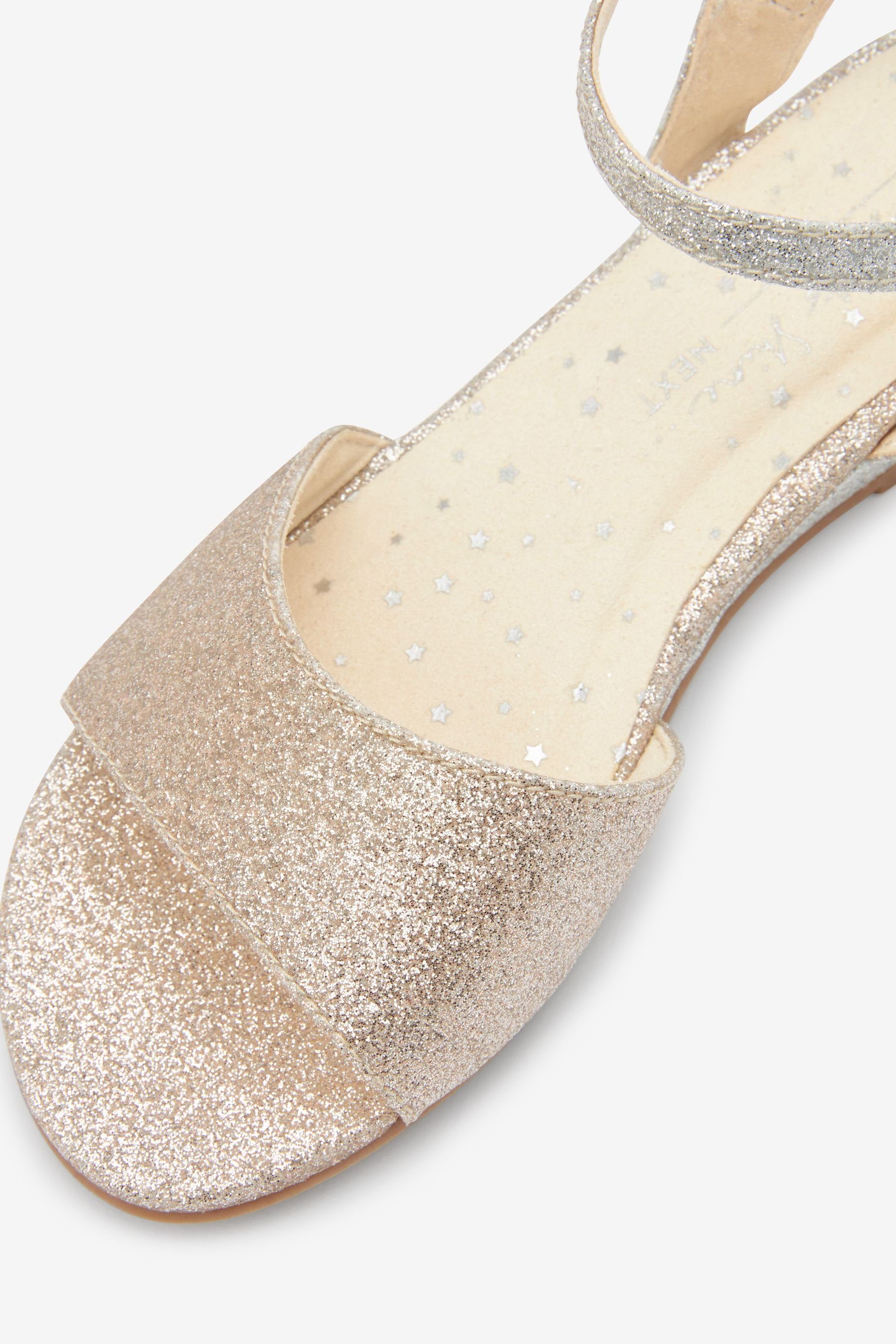 Sandale Next Festliche mit Sandale Glitter Keilabsatz Silver/Gold (1-tlg) Ombre