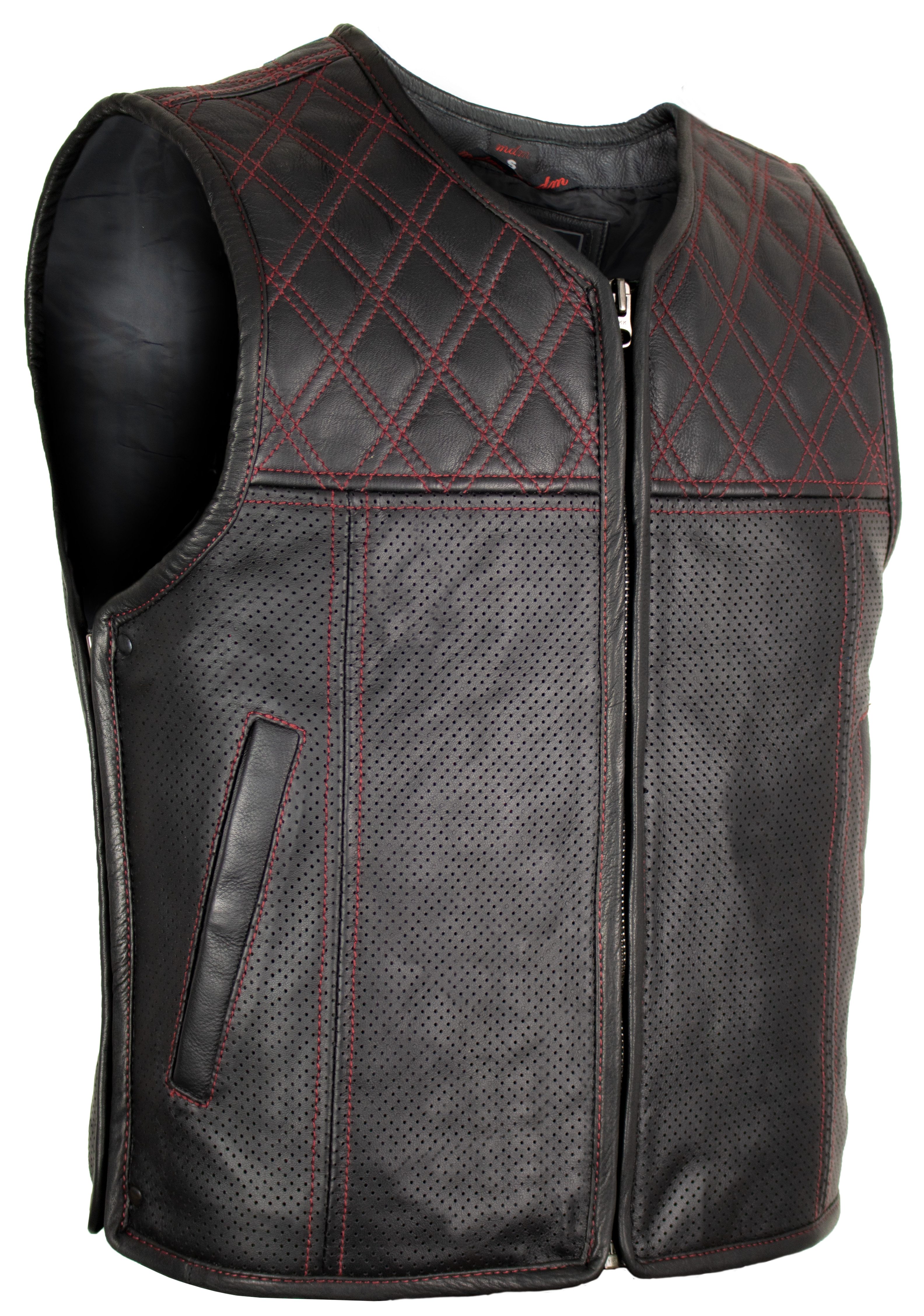 MDM Lederweste Herren Lederweste Bikerweste Hunter günstig online kaufen