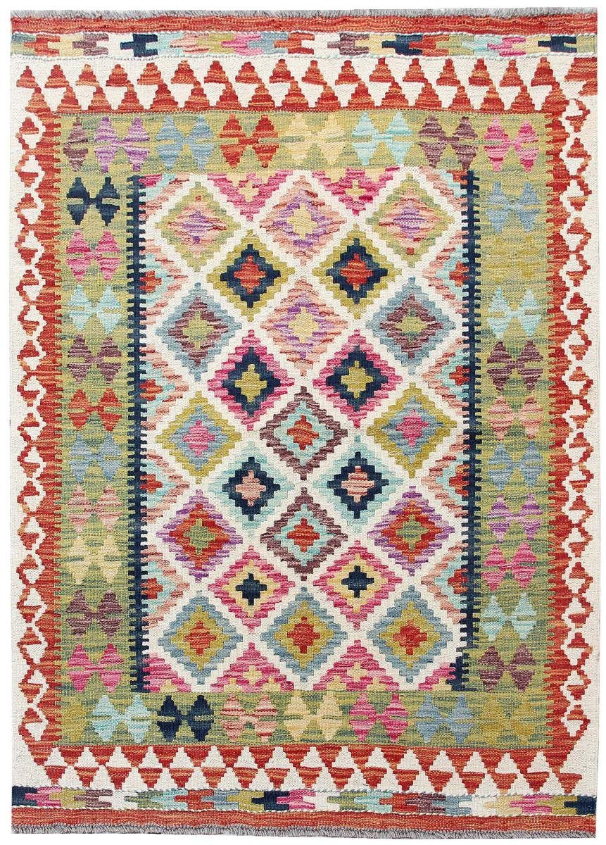 Kelim Handgewebter mm Afghan Orientteppich Nain 105x144 rechteckig, Trading, Höhe: 3 Orientteppich,