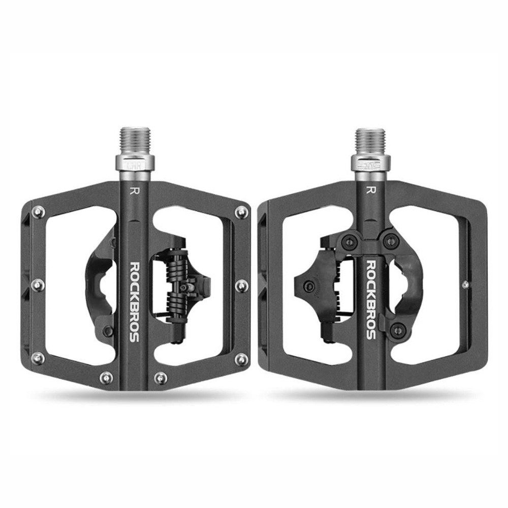 ROCKBROS Fahrradpedale Klickpedale Plattformpedale Kombipedale (Spar-Set, 2-tlg., 103 x 98 x 30 mm leicht)