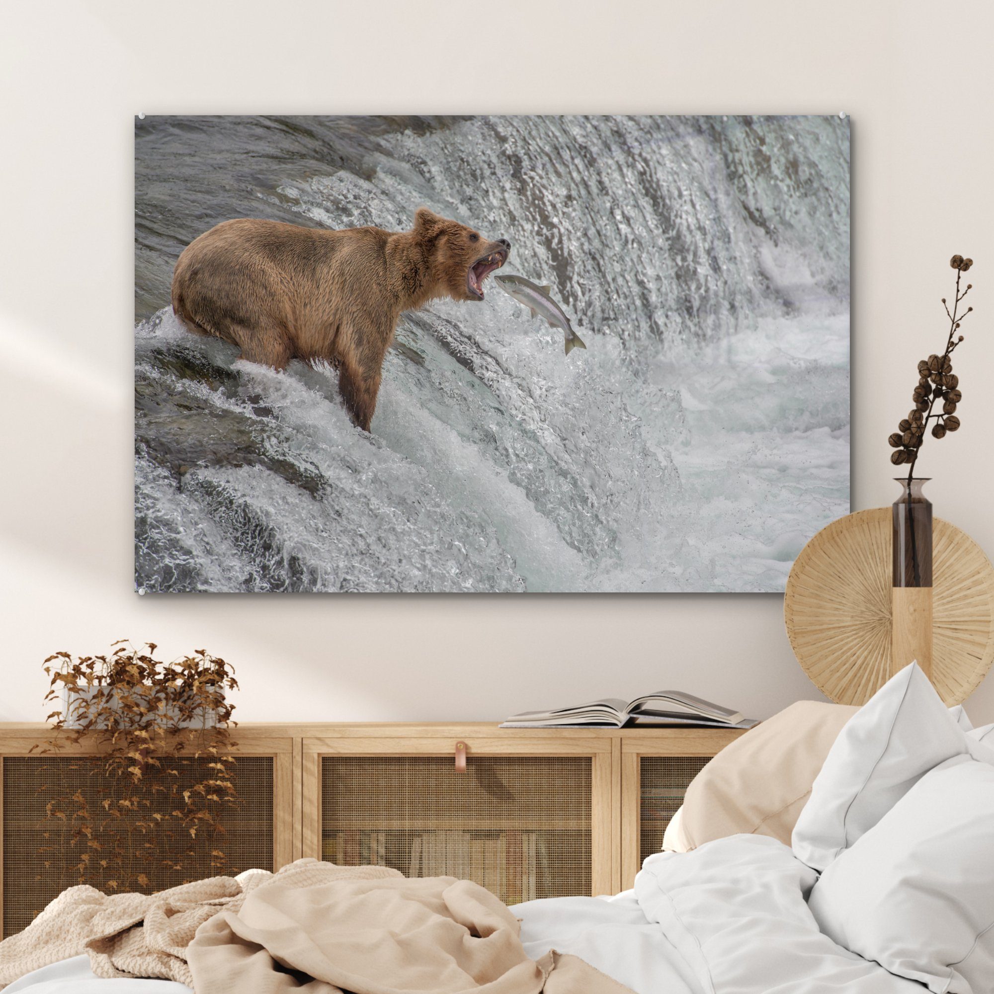 (1 MuchoWow Grizzlybären, Acrylglasbild Acrylglasbilder eines Bild ein der sich & in Wohnzimmer Schlafzimmer St), vi,