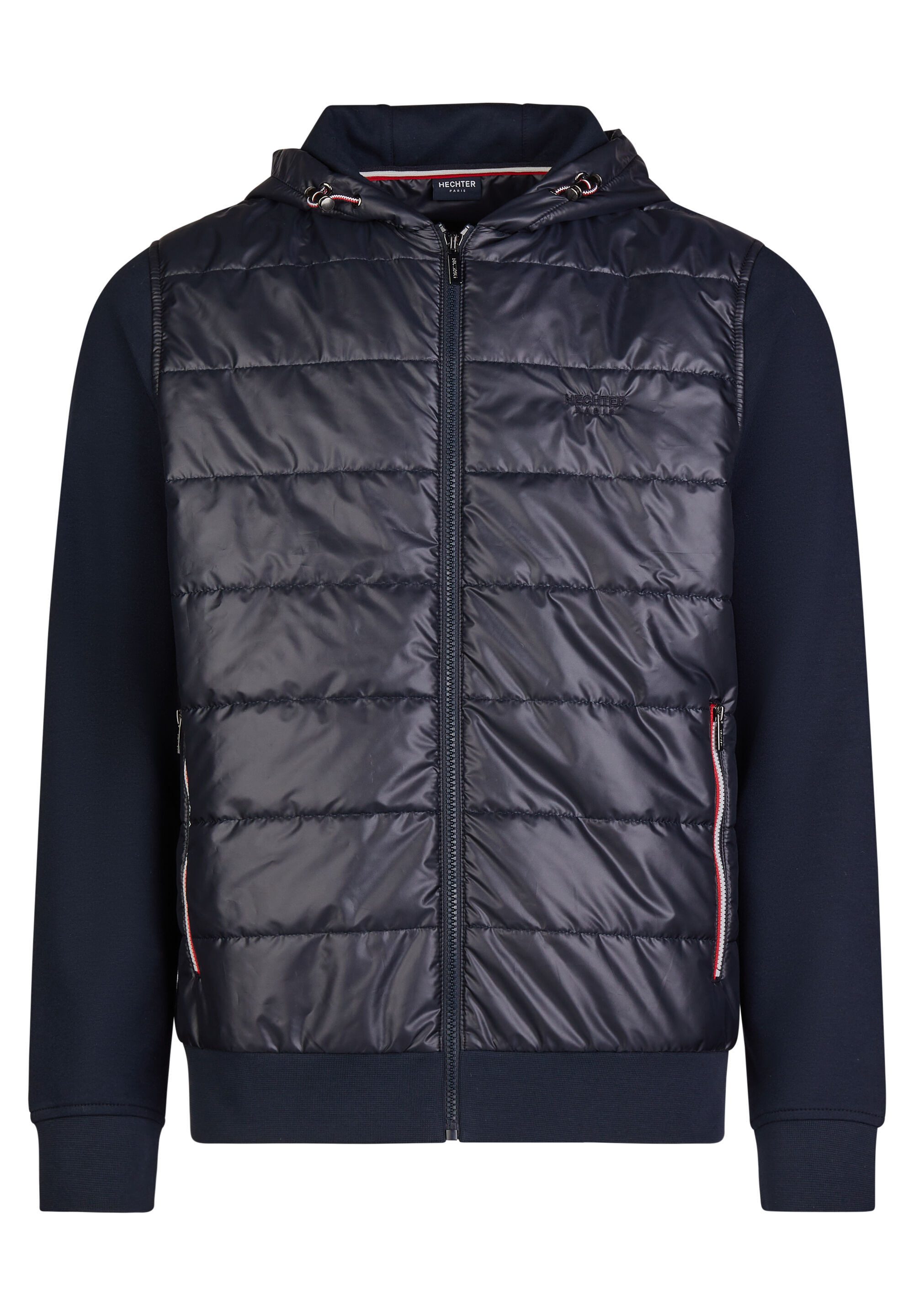 HECHTER PARIS Kapuzensweatjacke Nylon-Front, Logo-Stickerei günstig online kaufen